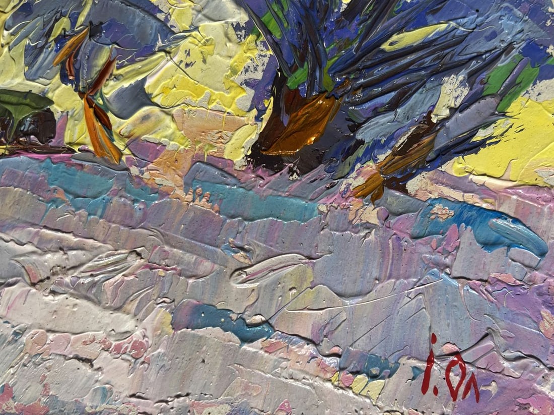 Oil painting Winter morning in the field Alex Kalenyuk - 9