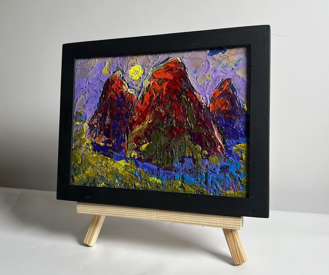 Oil painting The moon illuminates the field Alex Kalenyuk - 2