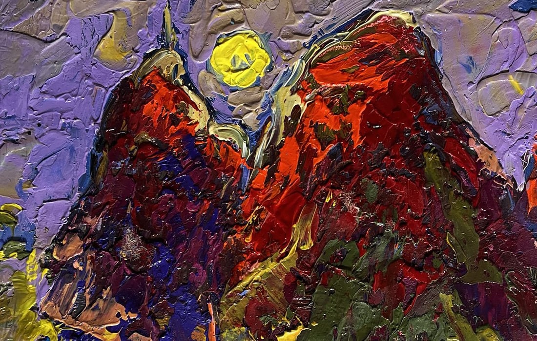 Oil painting The moon illuminates the field Alex Kalenyuk - 7