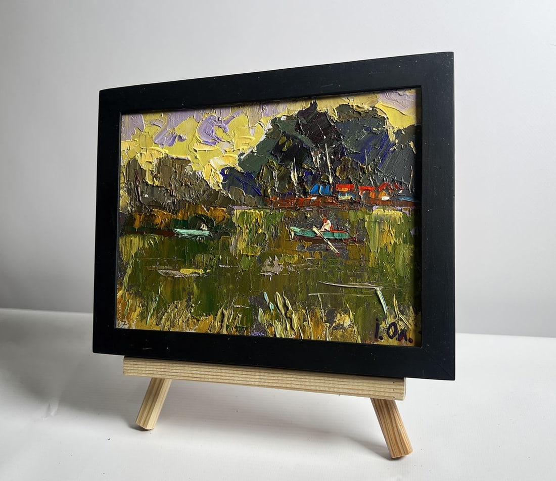 Oil painting Evening silence by the river Alex Kalenyuk - 2