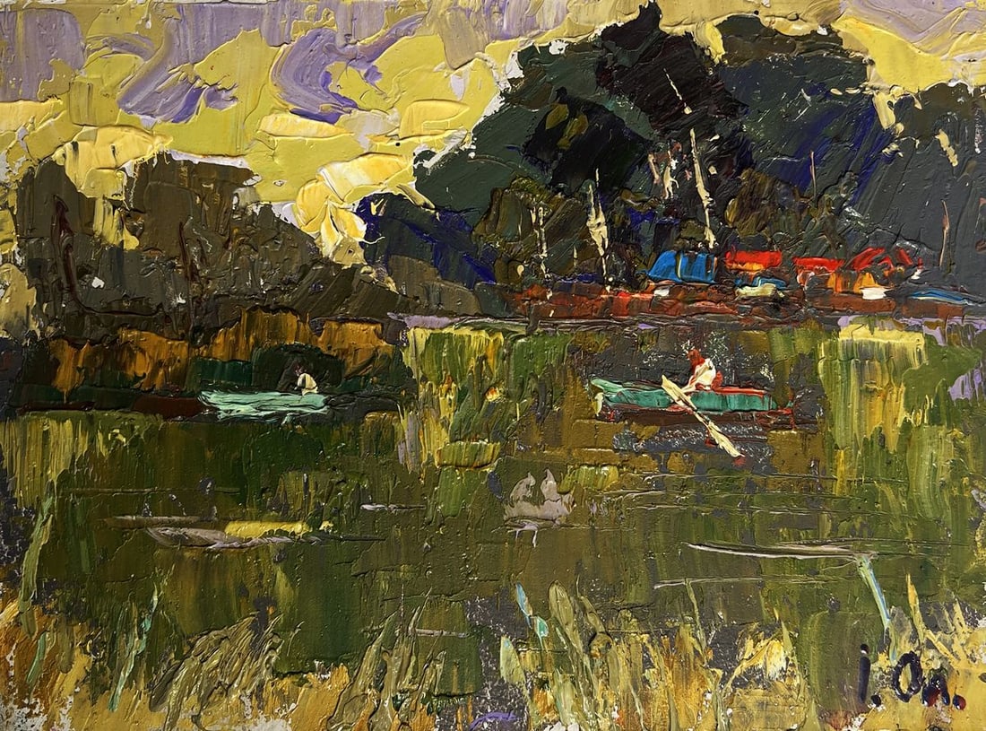 Oil painting Evening silence by the river Alex Kalenyuk - 3