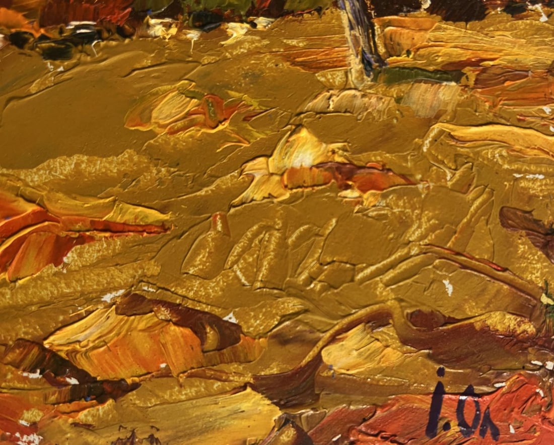 Oil painting Orange sunset over the mountains Alex Kalenyuk - 9