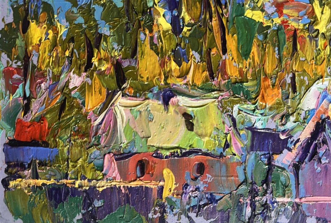 Oil painting Yellow rays of sunset Alex Kalenyuk - 5