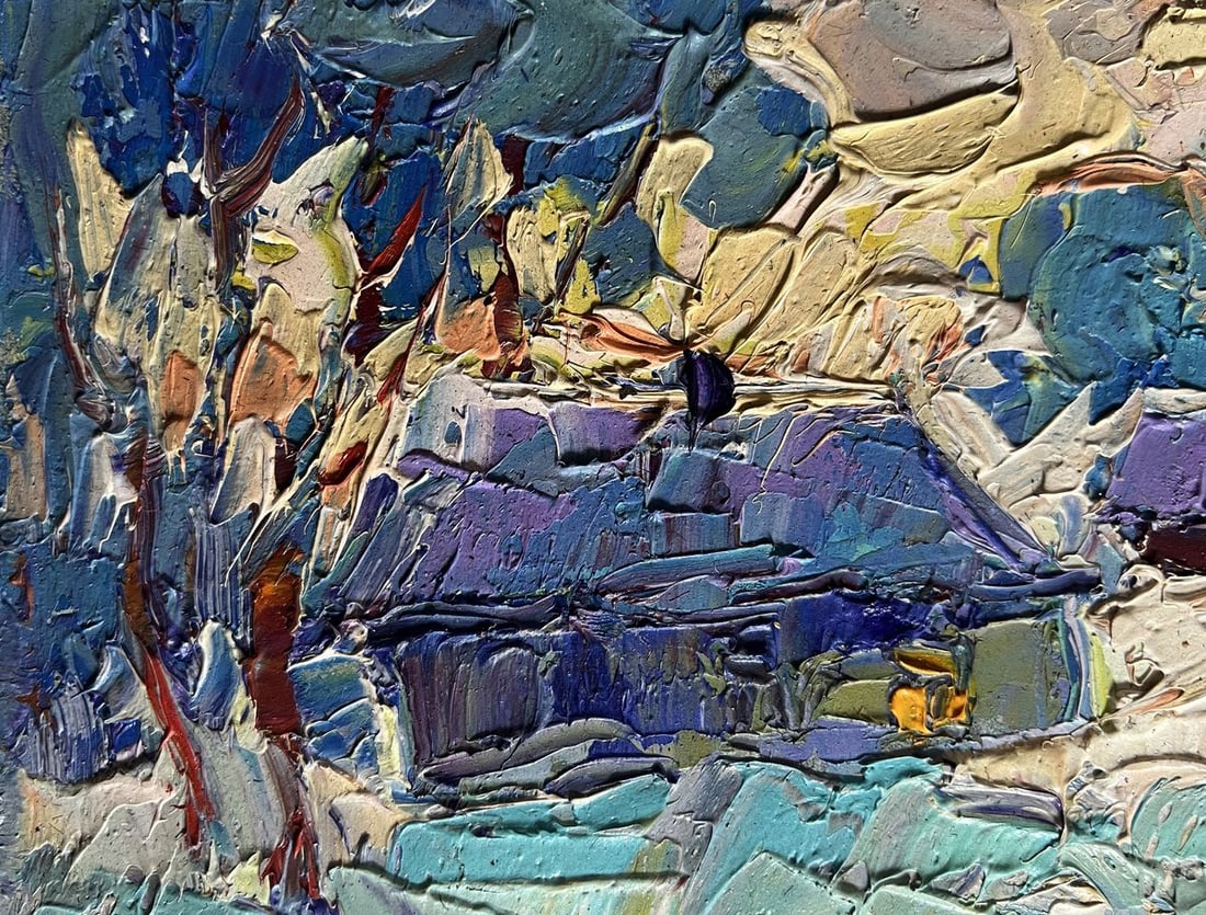 Oil painting Evening on the edge of the village Alex Kalenyuk - 5