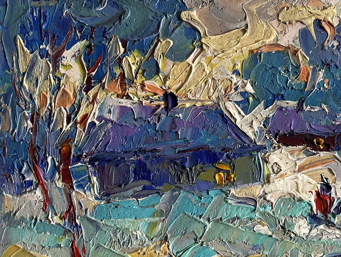 Oil painting Evening on the edge of the village Alex Kalenyuk - 7