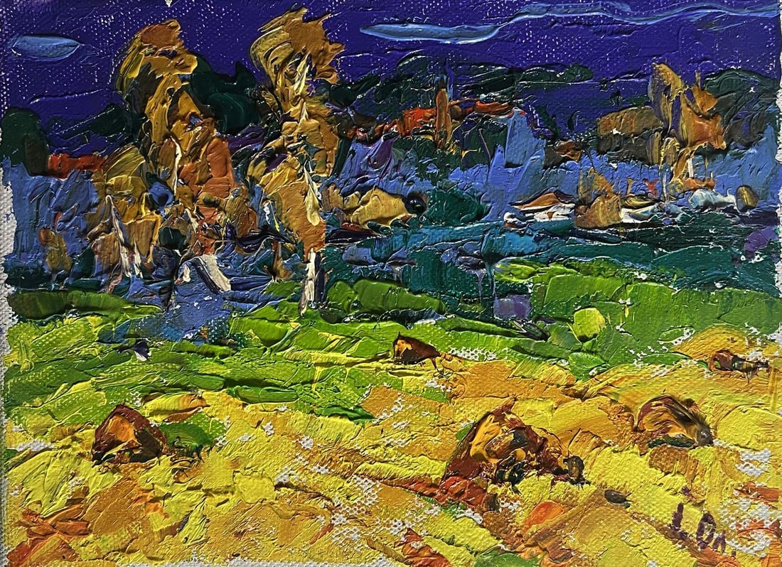 Oil painting Autumn night rain Alex Kalenyuk - 3