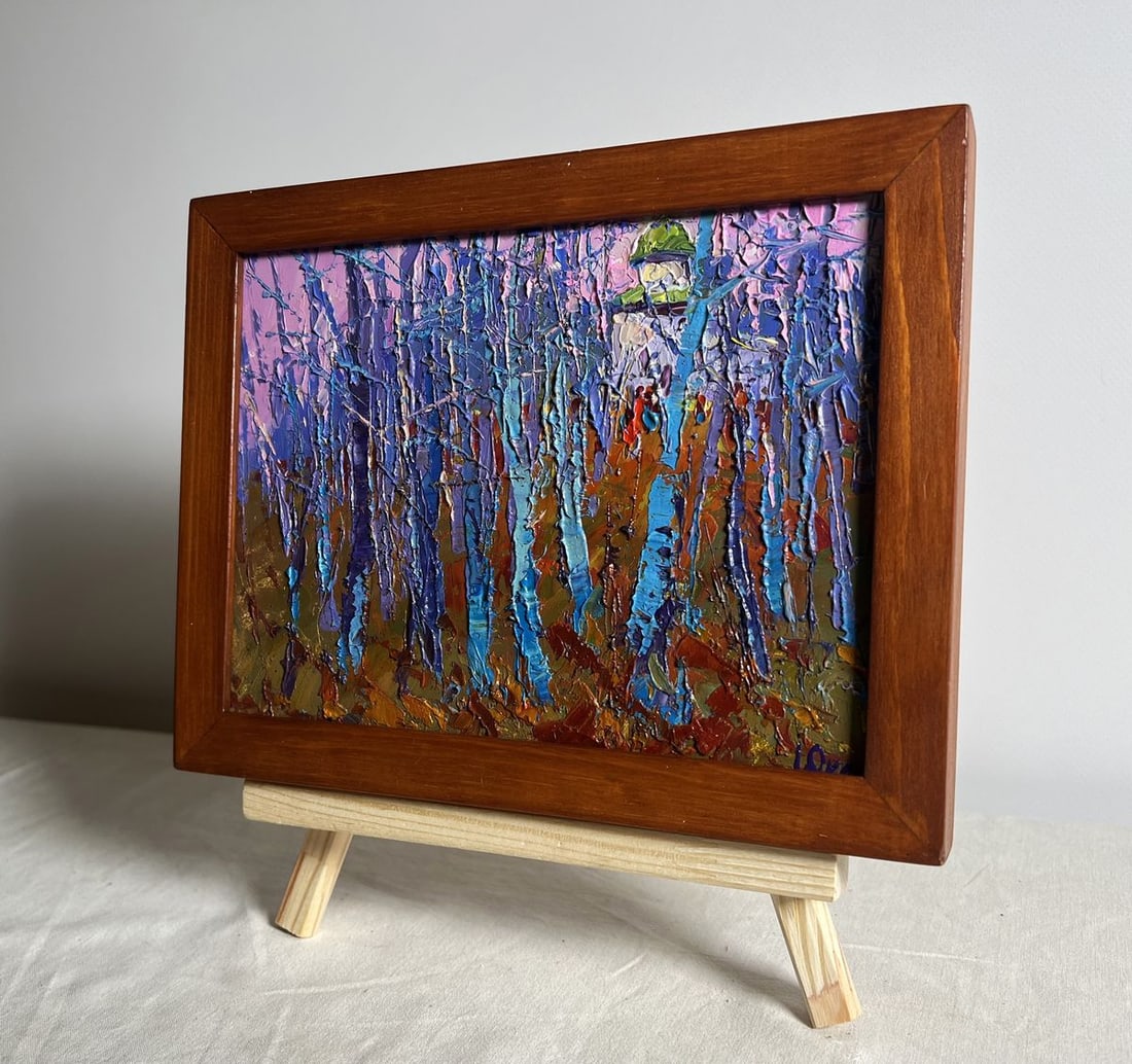 Oil painting Autumn coolness in the forest Oksana Kalenyuk - 2