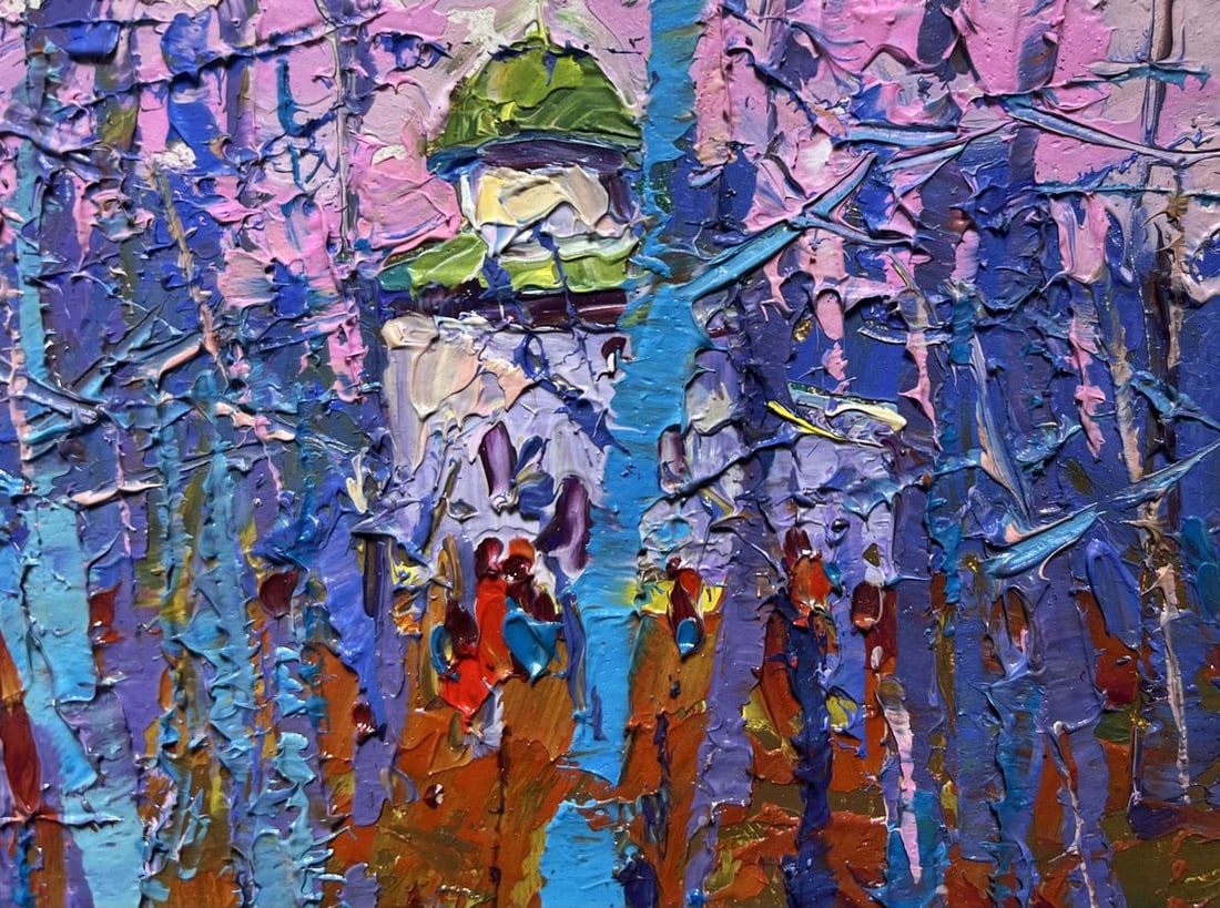 Oil painting Autumn coolness in the forest Oksana Kalenyuk - 6