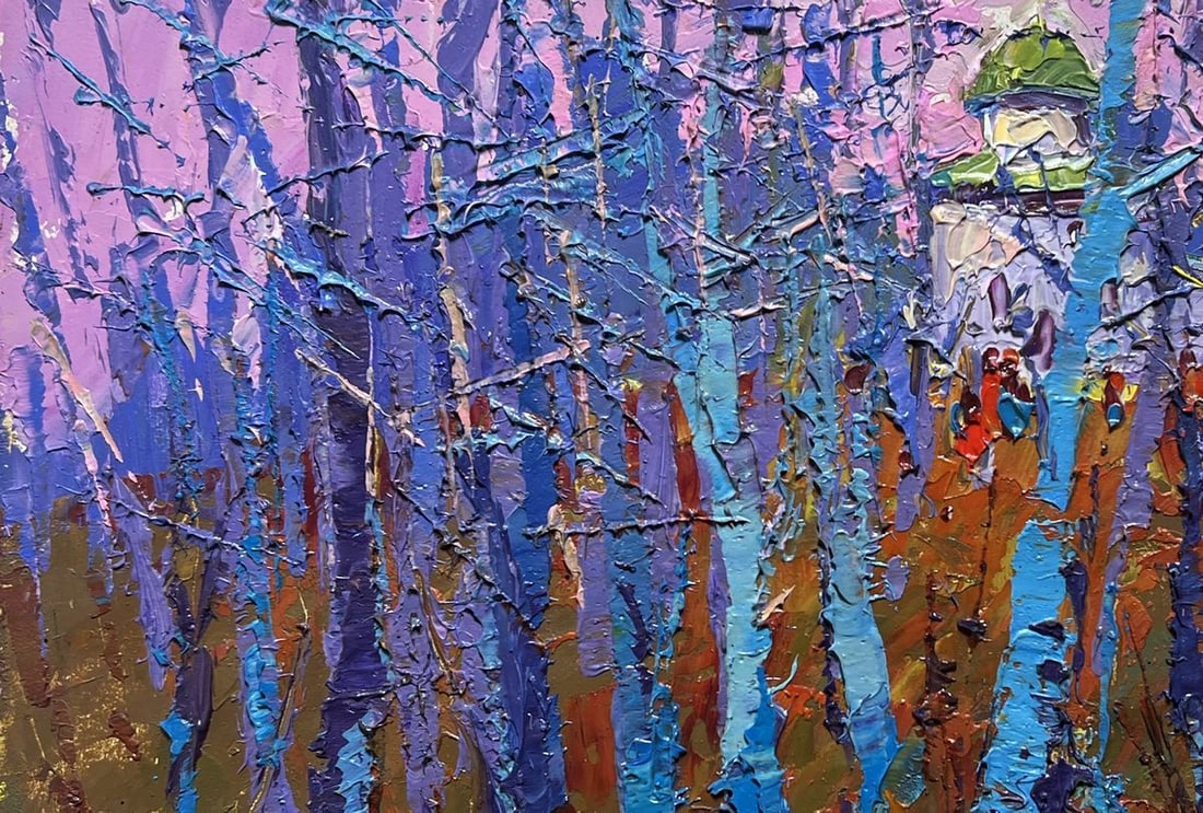 Oil painting Autumn coolness in the forest Oksana Kalenyuk - 7