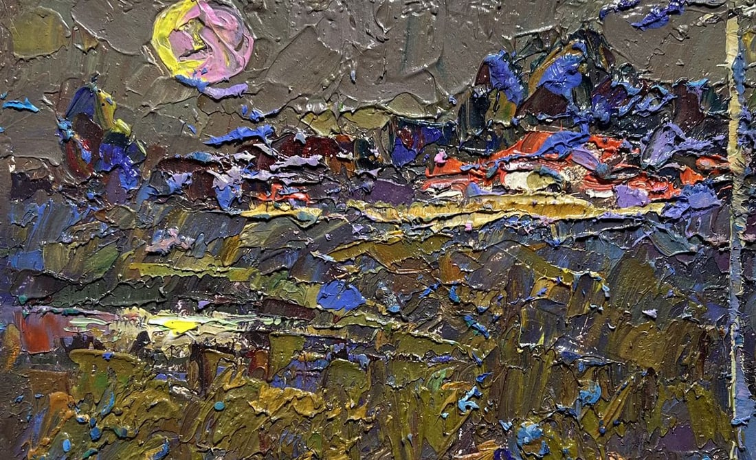 Oil painting Moonlit night in autumn Alex Kalenyuk - 7