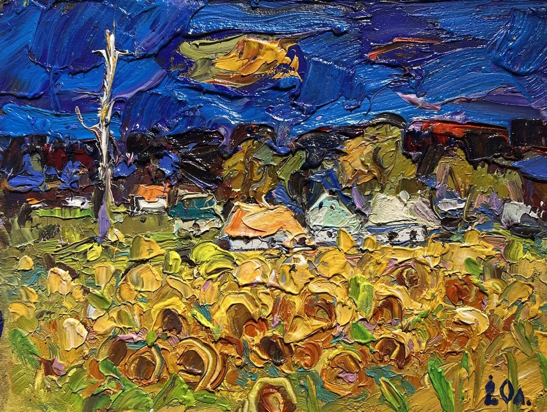 Oil painting Village fields Alex Kalenyuk - 3