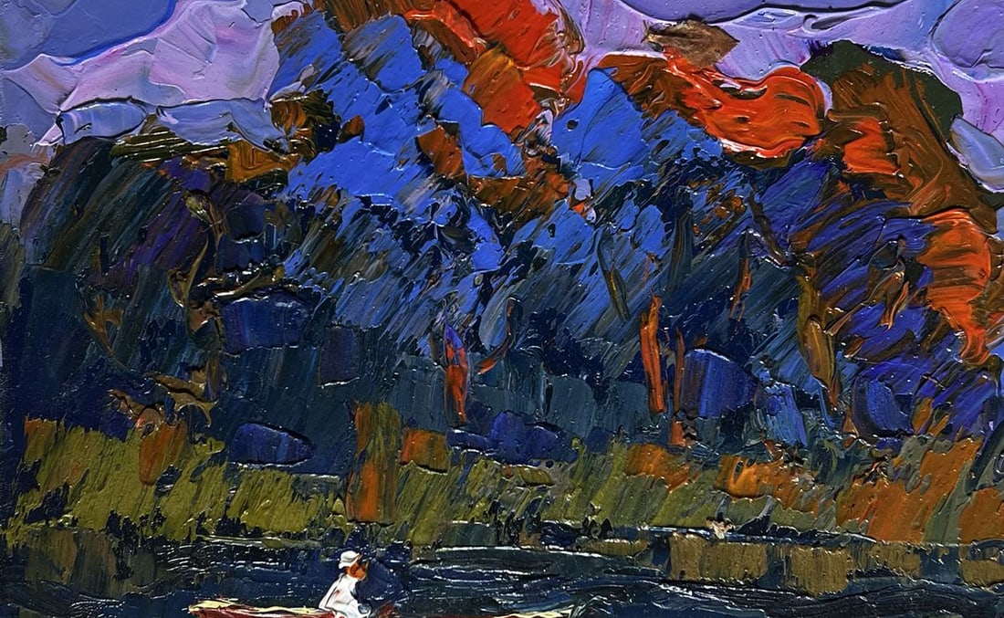 Oil painting It's cool by the river in the evening Oksana Kalenyuk - 7