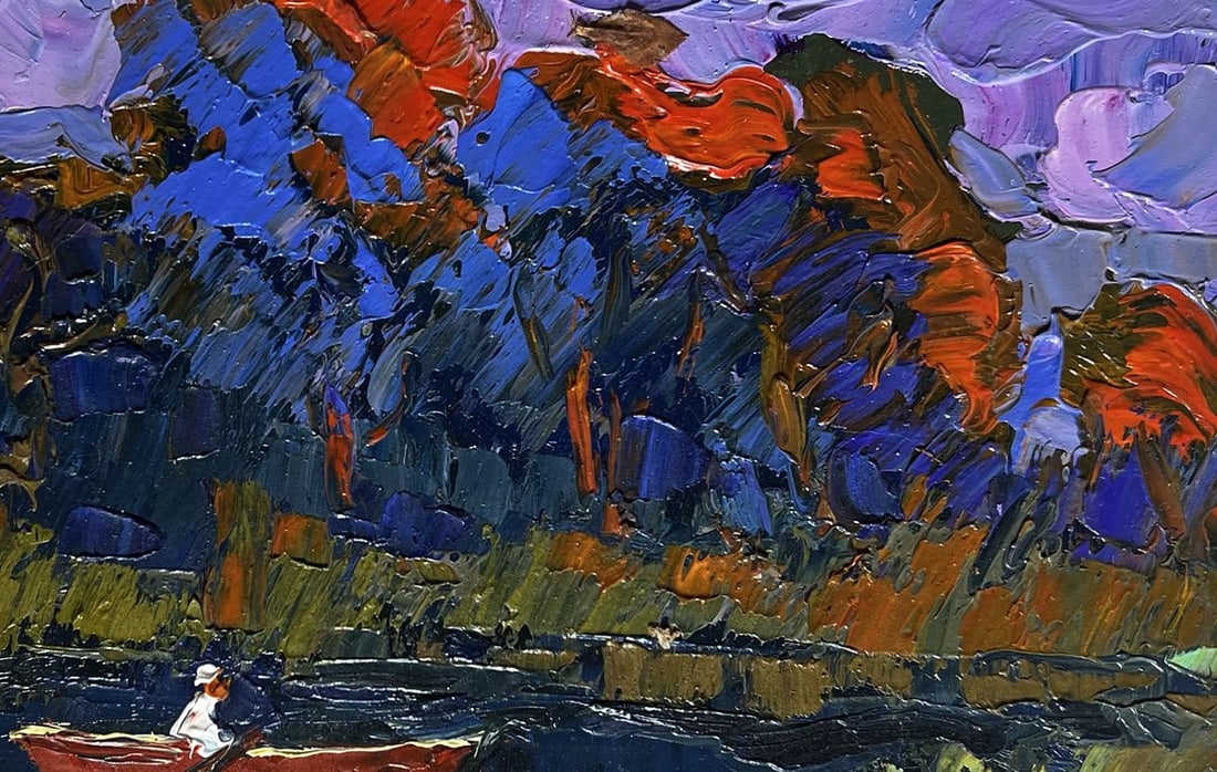 Oil painting It's cool by the river in the evening Oksana Kalenyuk - 8