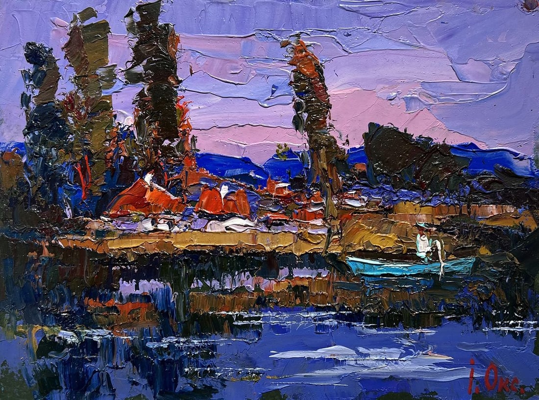 Oil painting Swimming on the lake Oksana Kalenyuk - 3