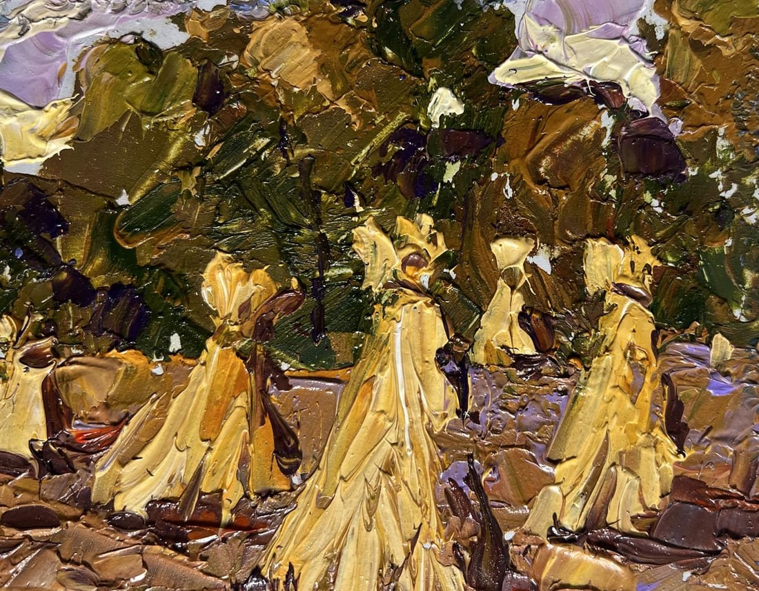 Oil painting There are haystacks in the fields Alex Kalenyuk - 4