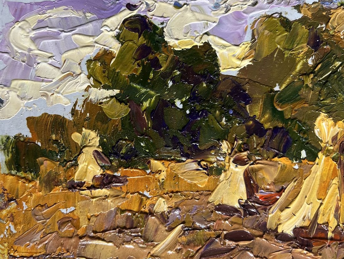 Oil painting There are haystacks in the fields Alex Kalenyuk - 5