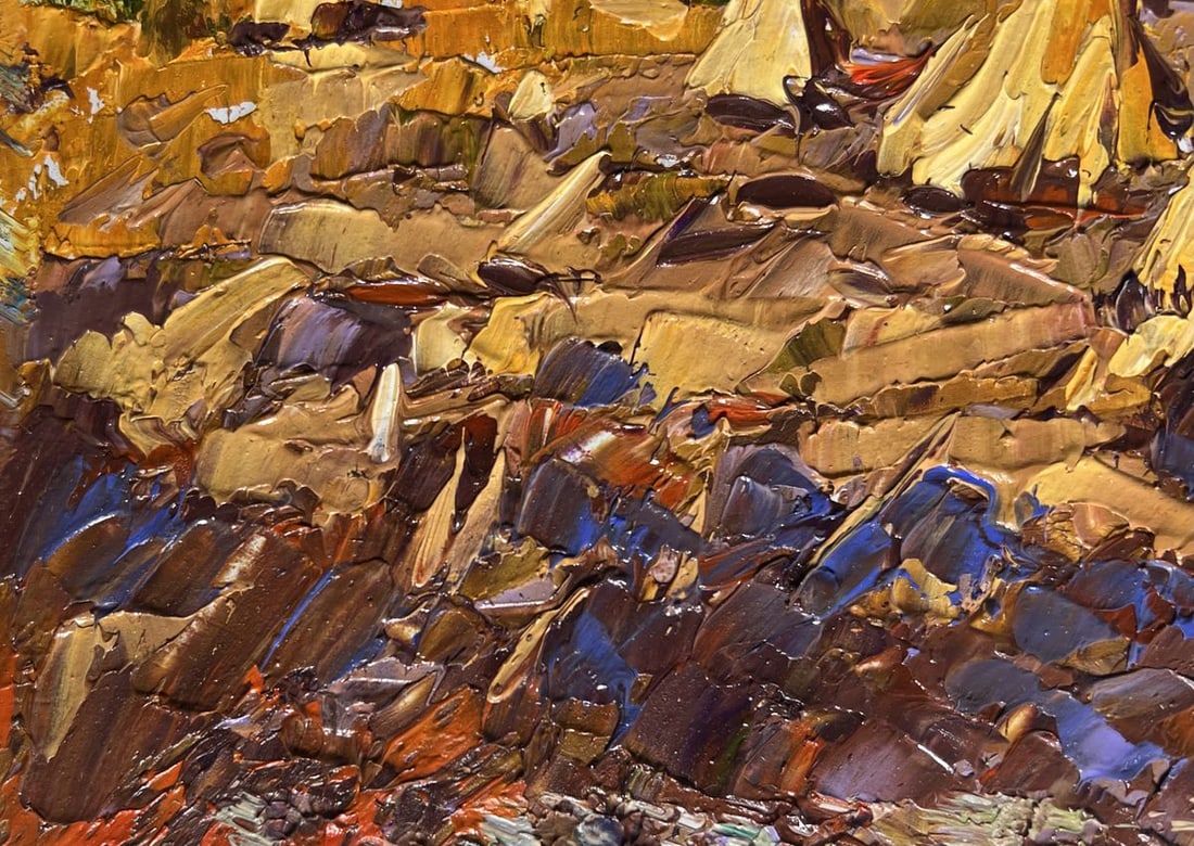 Oil painting There are haystacks in the fields Alex Kalenyuk - 6