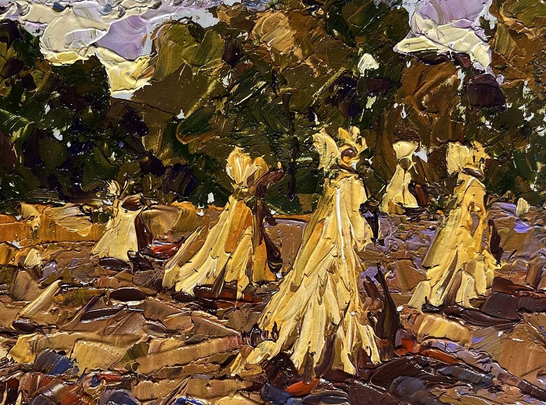 Oil painting There are haystacks in the fields Alex Kalenyuk - 8