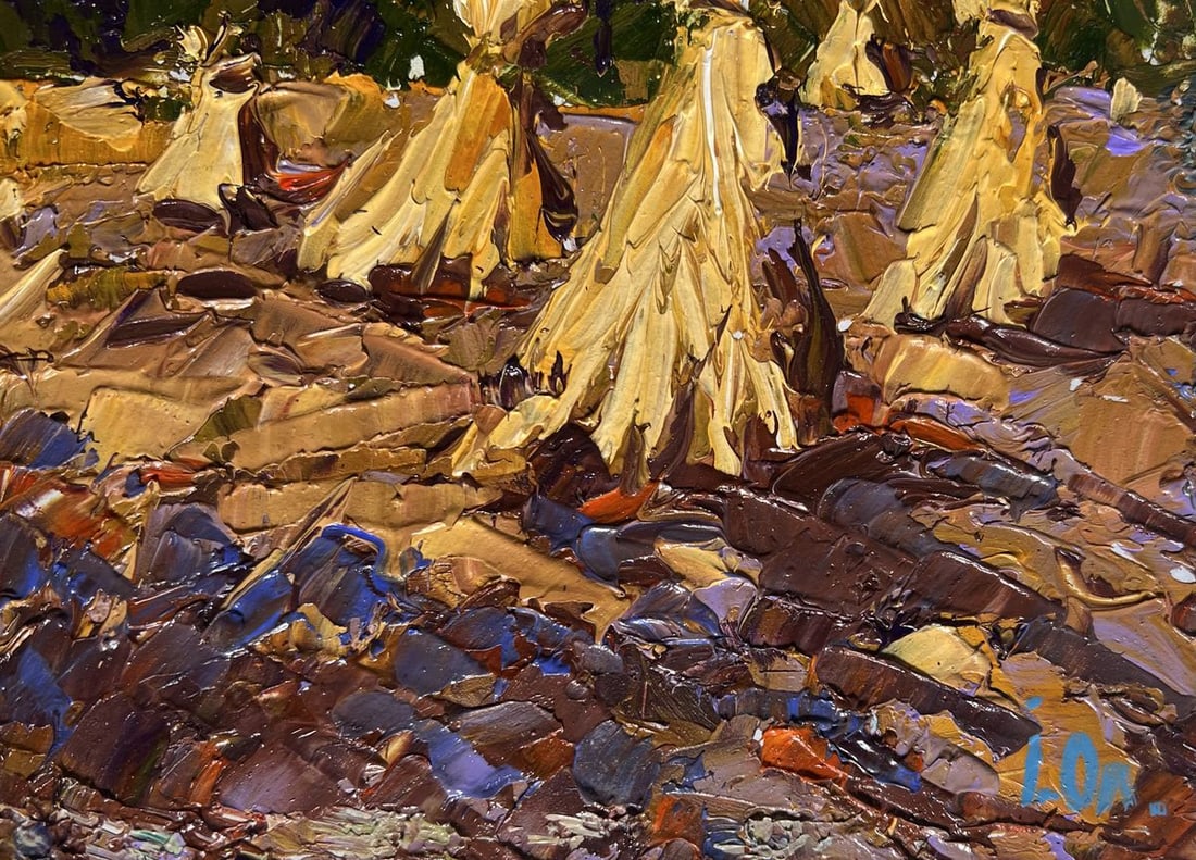 Oil painting There are haystacks in the fields Alex Kalenyuk - 9