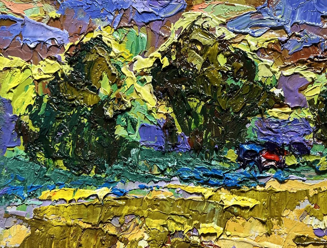 Oil painting Expressive yellow sunset Alex Kalenyuk - 7