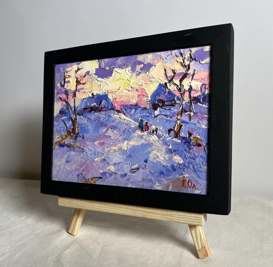 Oil painting Romantic winter evening Alex Kalenyuk - 2