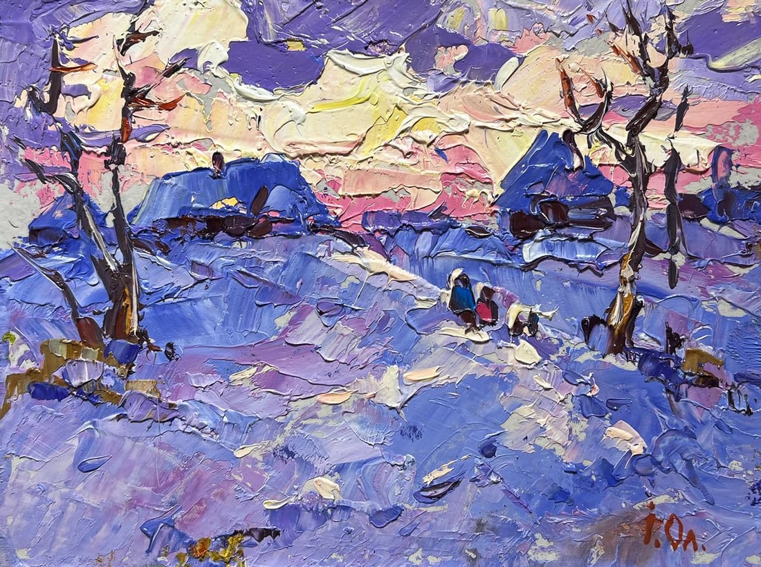 Oil painting Romantic winter evening Alex Kalenyuk - 3