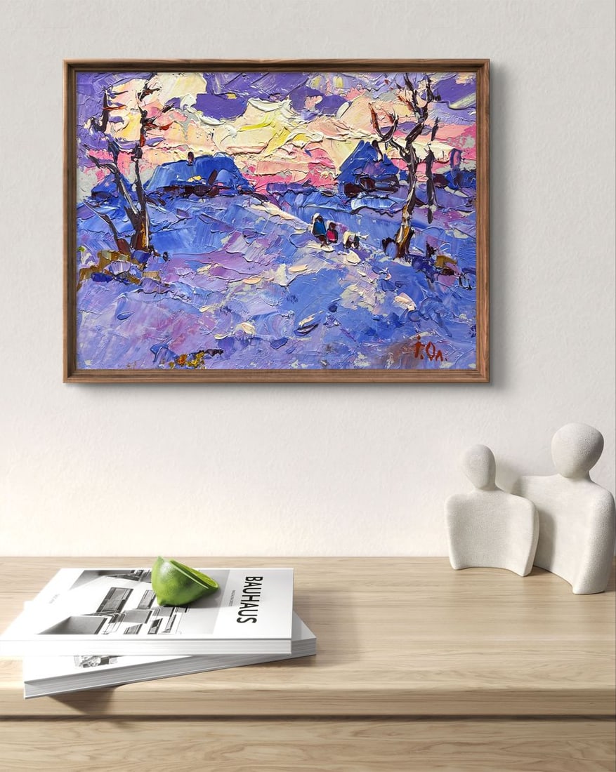 Oil painting Romantic winter evening Alex Kalenyuk - 5