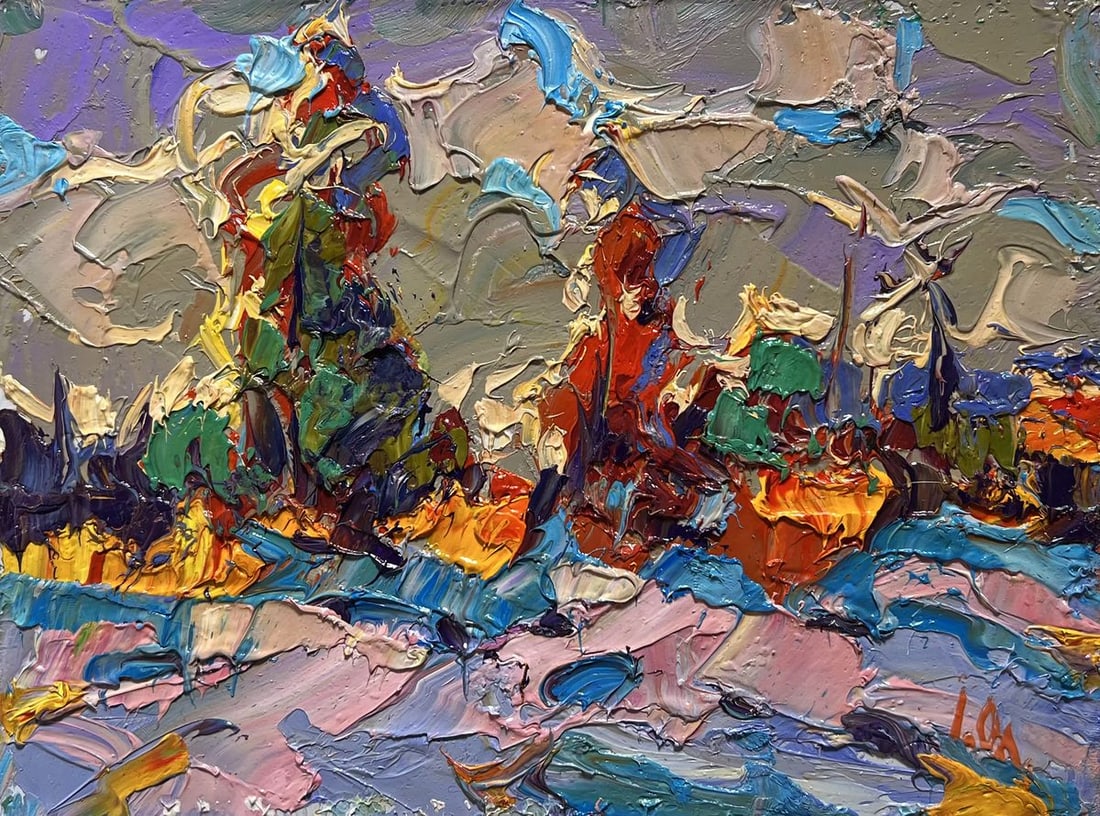 Oil painting The first snow fell Alex Kalenyuk - 3