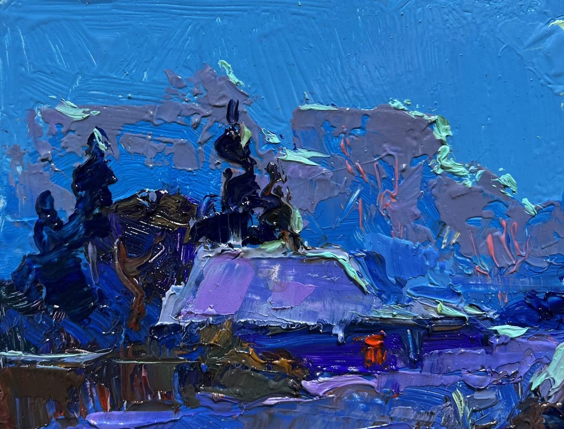 Oil painting Moonlit winter night Oksana Kalenyuk - 4