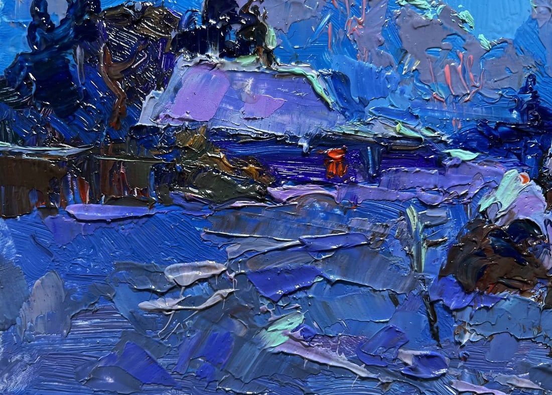 Oil painting Moonlit winter night Oksana Kalenyuk - 5