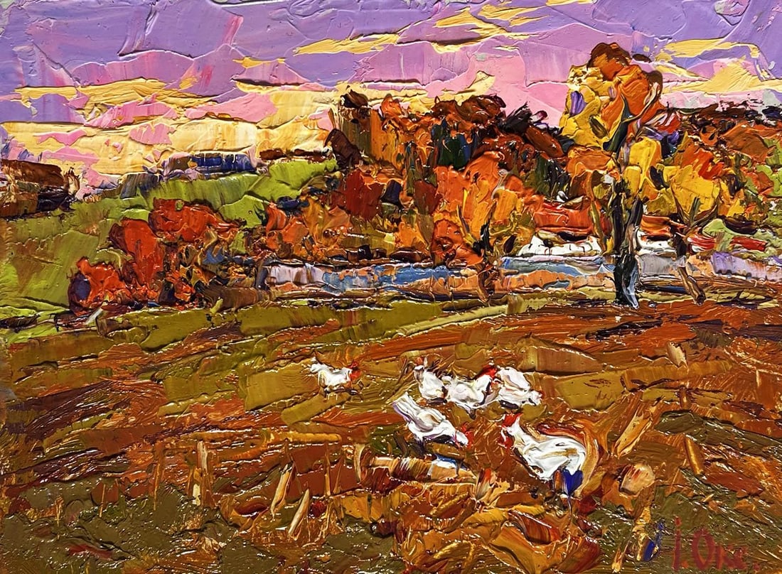 Oil painting Autumn evening Oksana Kalenyuk - 3