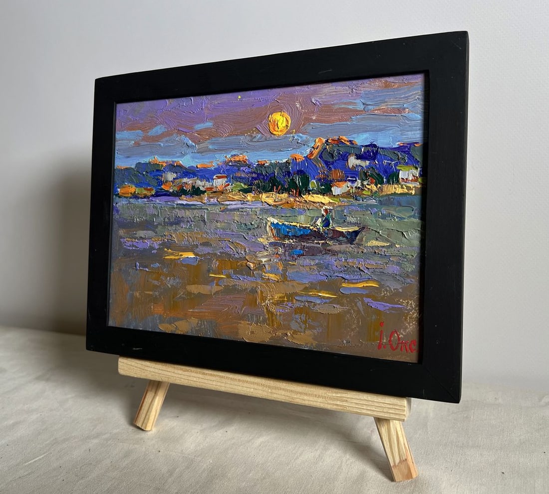Oil painting Moon over the lake Oksana Kalenyuk - 2