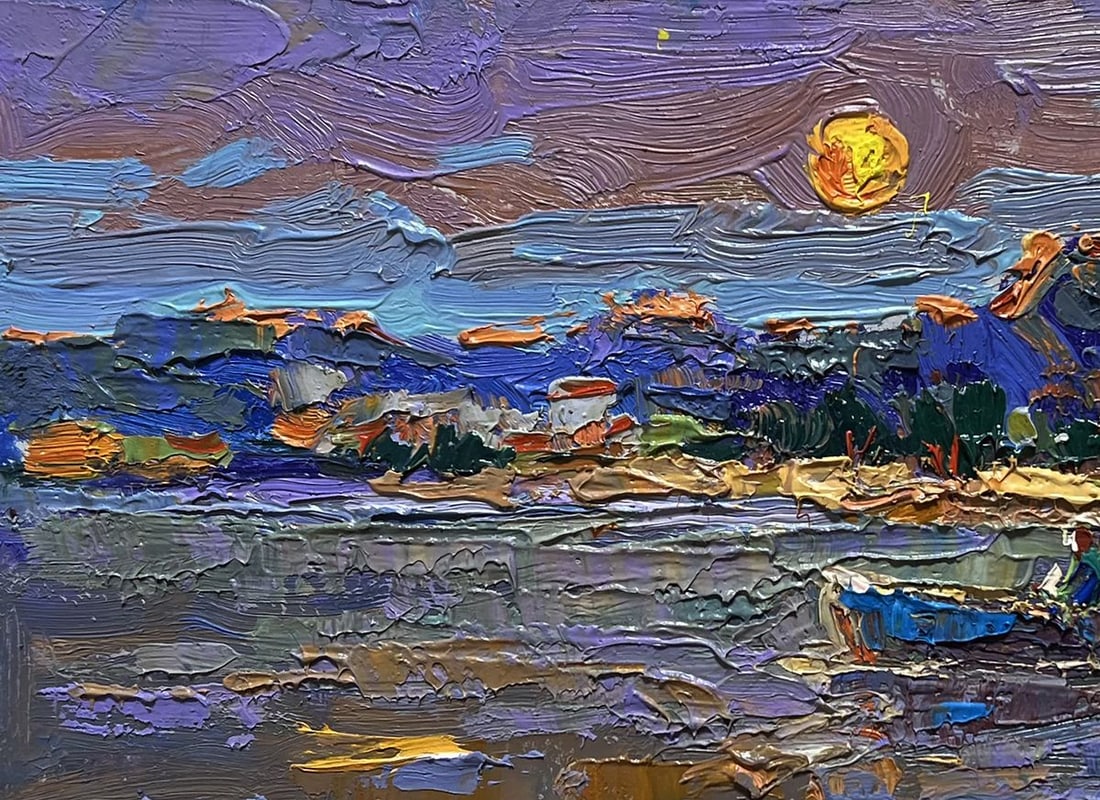 Oil painting Moon over the lake Oksana Kalenyuk - 7