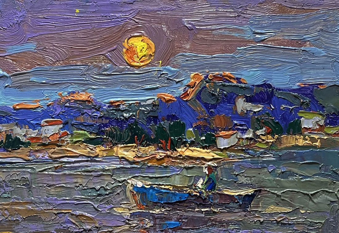 Oil painting Moon over the lake Oksana Kalenyuk - 8