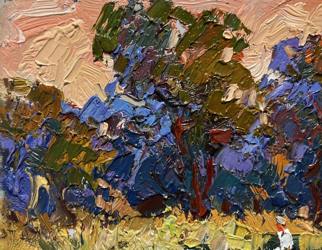 Oil painting On a boat among the reeds Oksana Kalenyuk - 4