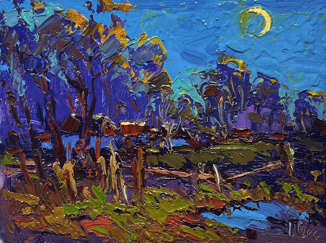 Oil painting Moonlight blue Oksana Kalenyuk - 3