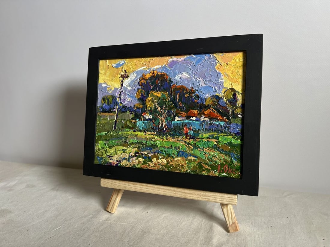 Oil painting Gardening in the village Oksana Kalenyuk - 2