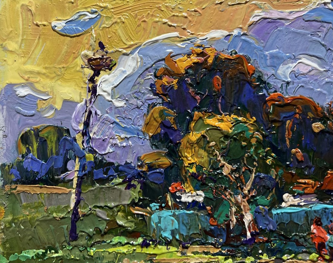 Oil painting Gardening in the village Oksana Kalenyuk - 4