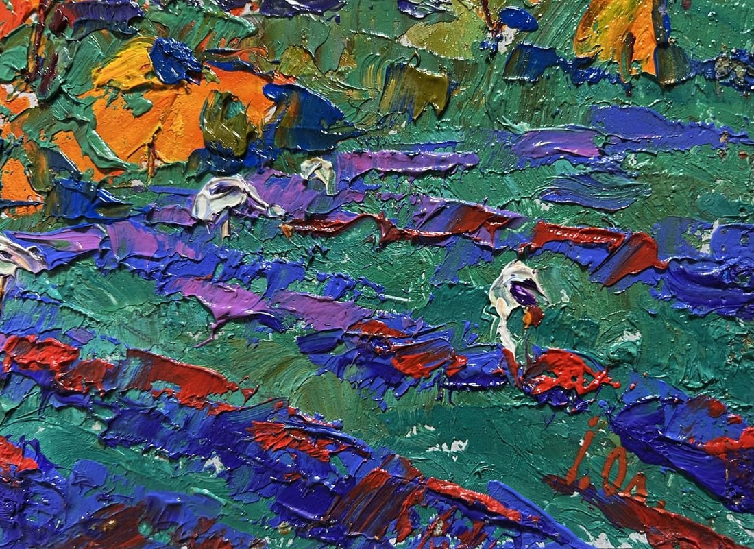 Oil painting Crimson evening in the field Alex Kalenyuk - 9