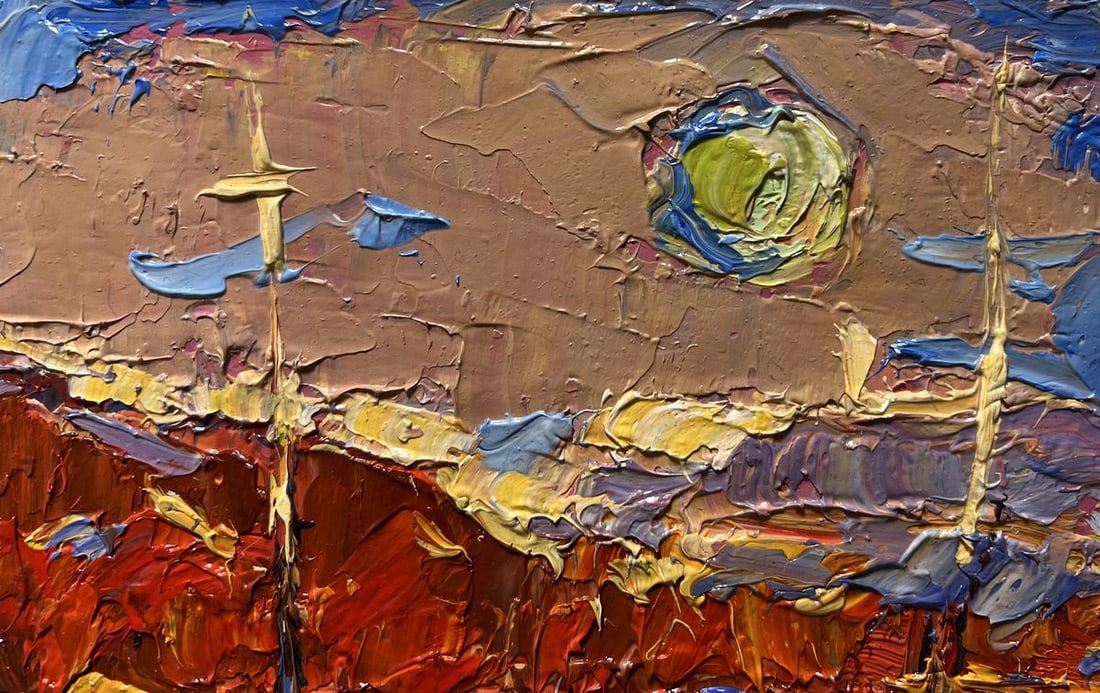 Oil painting Sailing on a boat into the sunset Oksana Kalenyuk - 6