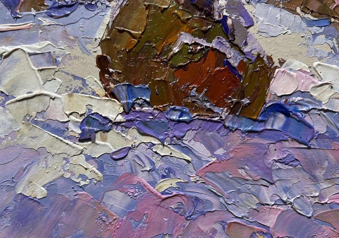 Oil painting Winter night in nature Oksana Kalenyuk - 5