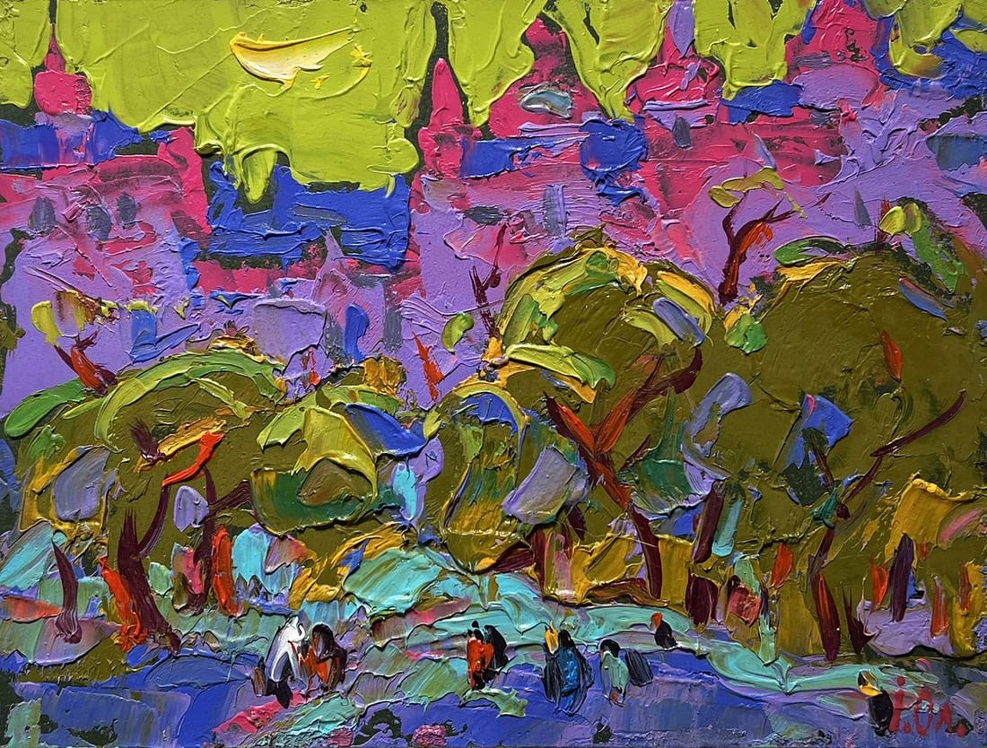 Oil painting Twilight of city life Alex Kalenyuk - 3