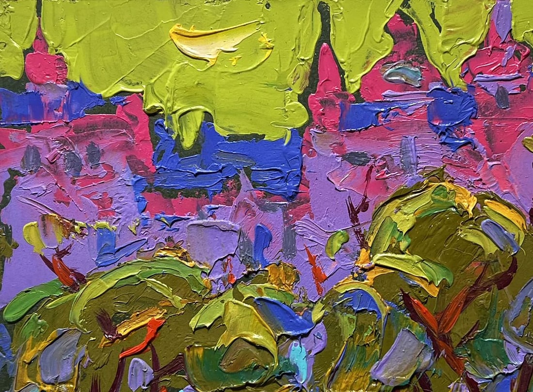 Oil painting Twilight of city life Alex Kalenyuk - 7