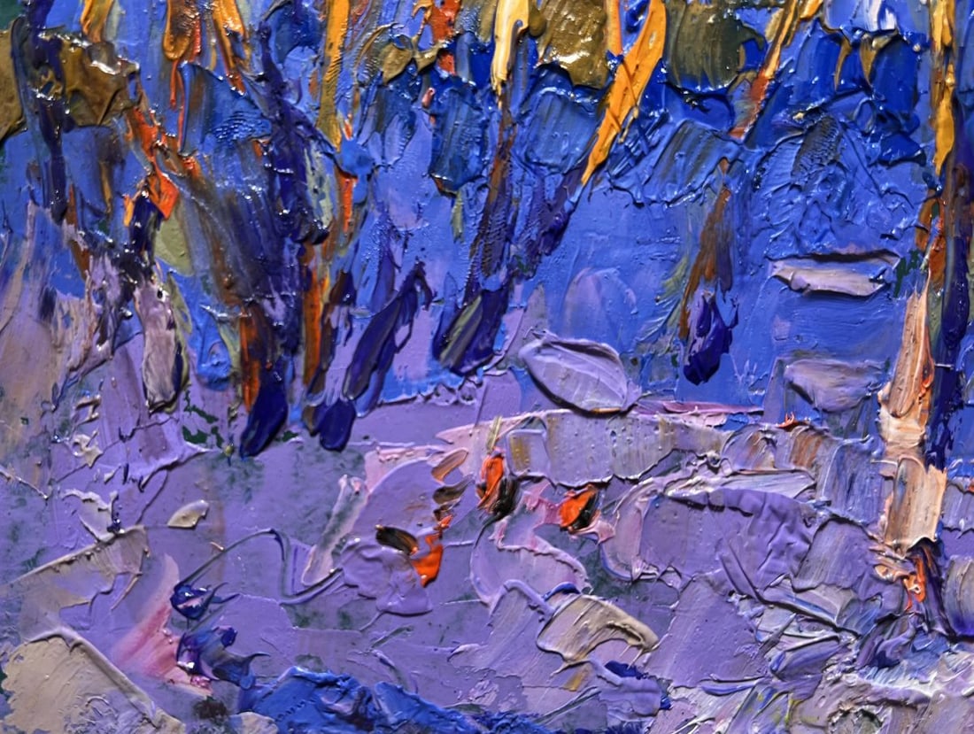 Oil painting Frosty evening in the forest Alex Kalenyuk - 5