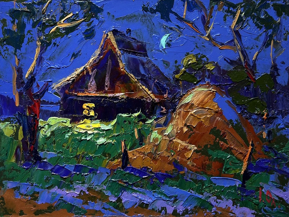 Oil painting Cozy moonlit night Alex Kalenyuk - 3