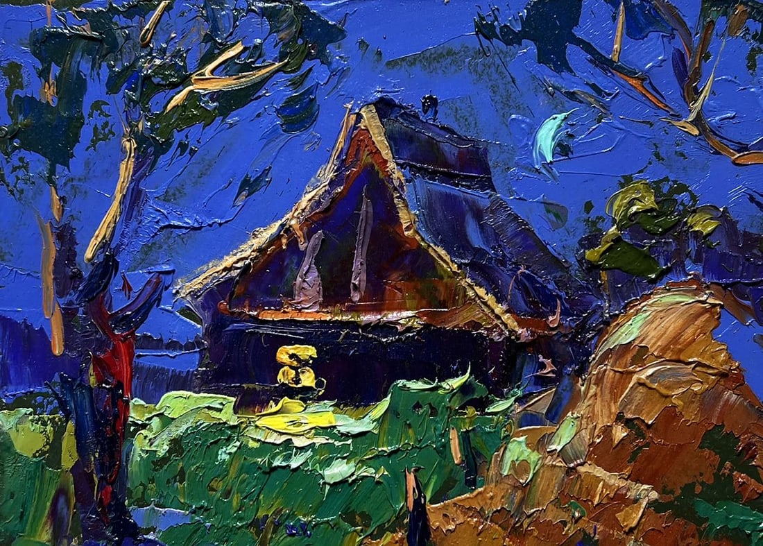 Oil painting Cozy moonlit night Alex Kalenyuk - 7