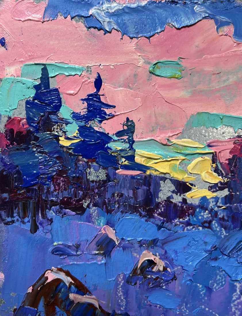 Oil painting Frosty winter evening Alex Kalenyuk - 5