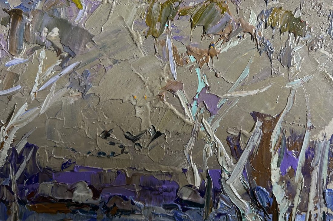 Oil painting Snowy path to the village Alex Kalenyuk - 4