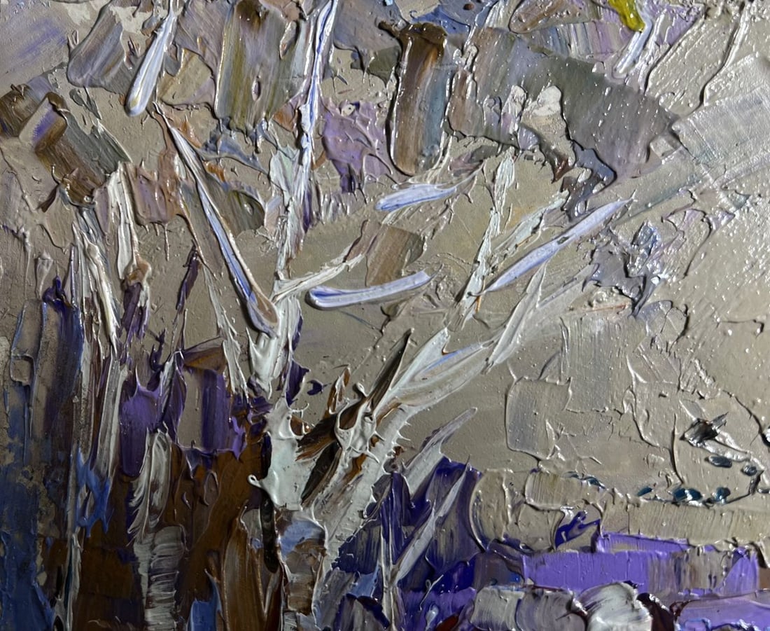 Oil painting Snowy path to the village Alex Kalenyuk - 5