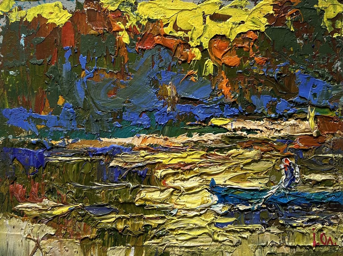 Oil painting The sun sets over the river Alex Kalenyuk - 3